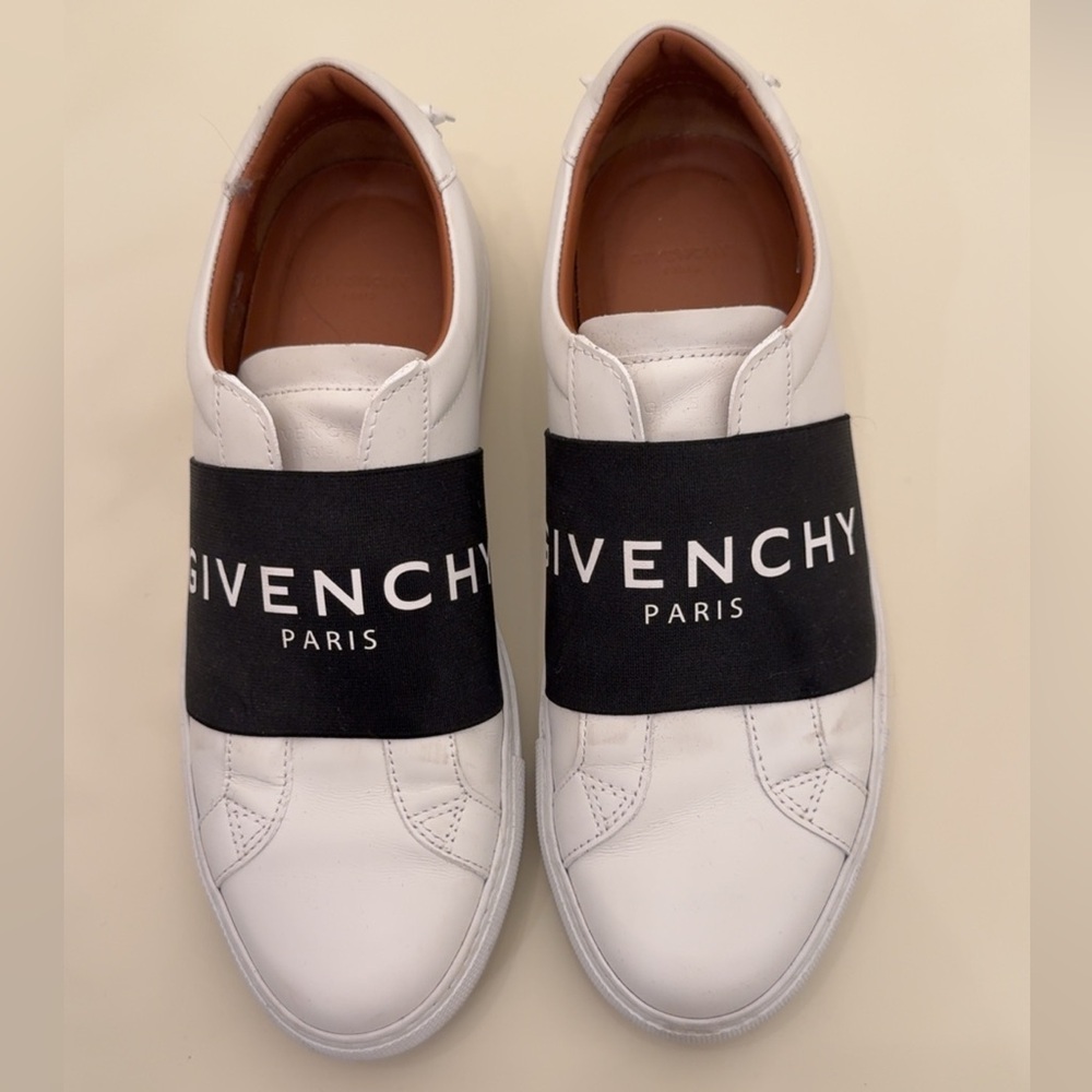 Givenchy White Sneakers with Black Band